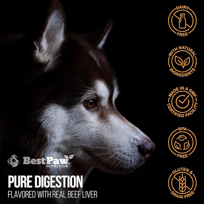 Dog &amp; Cat Premium Probiotic Prebiotic &amp; Digestive Enzymes 5 Billion CFU Organic Turmeric Coconut Oil Pure Pumpkin &amp; Kelp for Healthy Bowels Gut &amp; UTIs Beef Liver Flavor