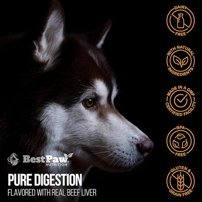 Dog &amp; Cat Premium Probiotic Prebiotic &amp; Digestive Enzymes 5 Billion CFU Organic Turmeric Coconut Oil Pure Pumpkin &amp; Kelp for Healthy Bowels Gut &amp; UTIs Beef Liver Flavor