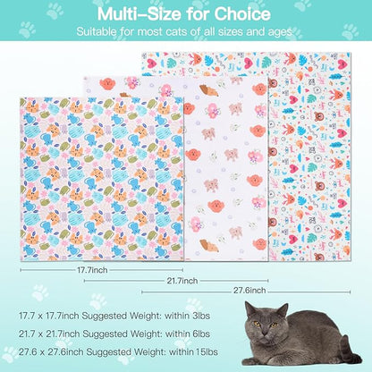 17.7" Cat Grooming Wrap, Cat Wrap for Cutting Nails, Self-Adherent Fabric Wrap for Cats, Cat Burrito Wrap Anti-Scratch, Anti-Escape, Multifunctional Swaddle Wrap Pet Tool (Orange Kitten, Medium)
