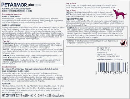 PetArmor Plus Flea and Tick Prevention for Dogs, Dog Flea and Tick Treatment, 6 Doses, Waterproof Topical, Fast Acting, Large Dogs Dogs (45-88 lbs)