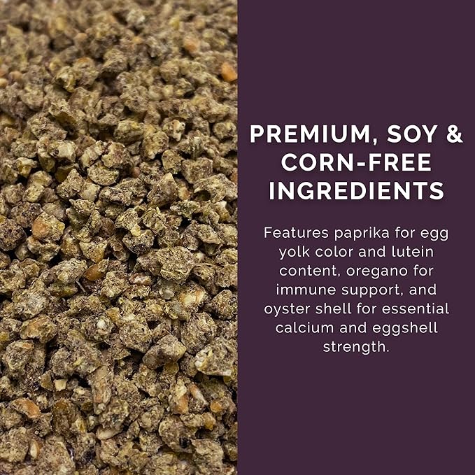 Layer Crumb Feed, 25lbs - Non-GMO, High-Protein Poultry Feed for Healthy Hens &amp; Nutritious Eggs, 17.5% Protein - USDA Certified Organic Blend, Soy &amp; Corn-Free