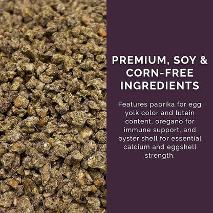Layer Crumb Feed, 25lbs - Non-GMO, High-Protein Poultry Feed for Healthy Hens &amp; Nutritious Eggs, 17.5% Protein - USDA Certified Organic Blend, Soy &amp; Corn-Free