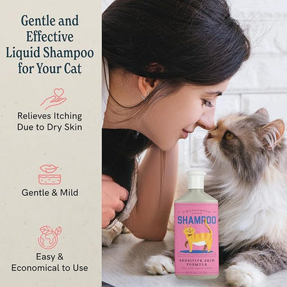 JR Liggett’s Natural Liquid Cat Shampoo for Sensitive Skin - 100% Detergent Free, Non-GMO &amp; Biodegradable - Tear-Free, Hypoallergenic Formula Soothes Dry Itchy Skin - Safe for Puppies - 8.45 fl oz