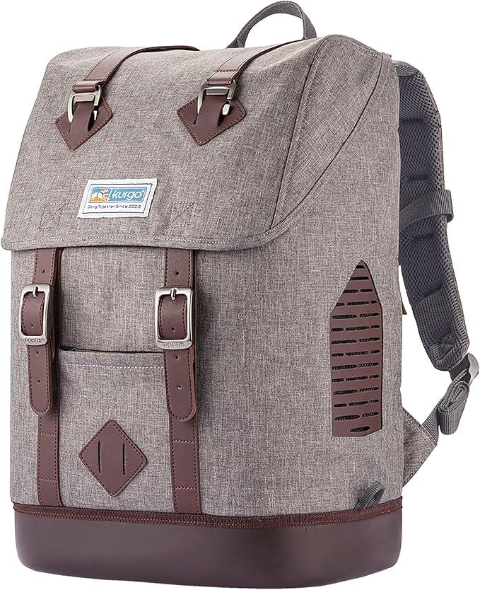 Kurgo Dog Carrier Backpack for Small Pets - Dogs &amp; Cats | TSA Airline Approved | Cat | Hiking or Travel | Waterproof Bottom | G-Train | Ruck Sack | Heather Grey