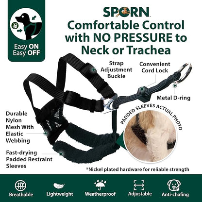Sporn No Pull Dog Harness for Medium-Sized Dog - Red Mesh, Durable Nylon, Breathable, Adjustable, Lightly Padded, Soft &amp; Easy, Heavy Duty Body Halter Harness for Medium Size Breeds