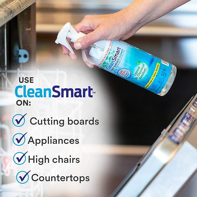 CleanSmart Daily Surface Spray Disinfectant, Kills 99.9% of Viruses, Bacteria, Mold &amp; Fungus, 16 oz Bottle (Pack of 3)