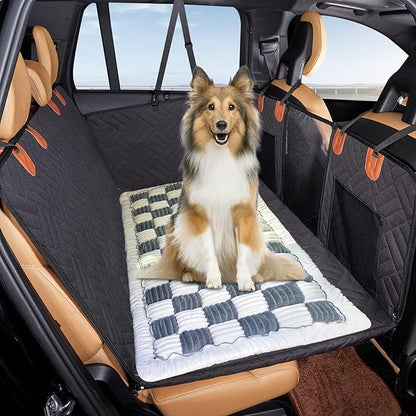 VClife Plaid Dog Car Bed Mat, Non-Slip Backseat Extender Pet Blanket, Washable Dog Bed Mat for SUVs, Sedans &amp; Small Trucks, Portable Travel Pad for Dogs, Wear Resistant, Pet Friendly, Gray, 59"×27.6"