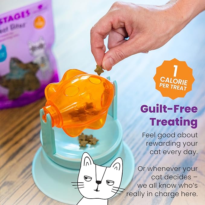 Catstages by Nina Ottosson Purrfect Bitez Natural Crunchy Cat Treats for Puzzles, Toys, Feeders, &amp; Training, USA-Made, Real Chicken Flavor, 4oz (Pack of 2)