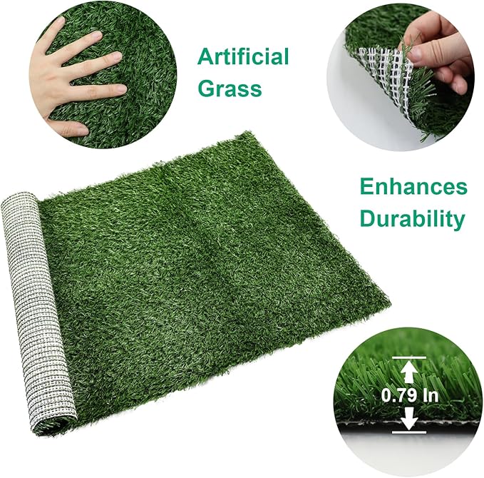 Dog Grass Mat, Synthetic Turf for Indoor/Outdoor Puppy Potty Training Durable, Drainable &amp; Easy-Clean Pet Bathroom Mat for Small to Large Dogs Grass Only (34.6"x22.5")