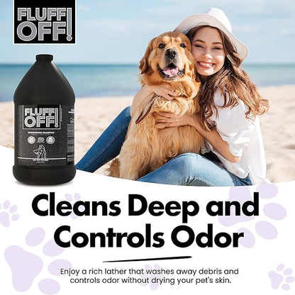Fluff Off! by Girl With The Dogs, Natural Deshedding Dog &amp; Cat Shampoo, 1 Gal, Made in USA, 8 Wks+