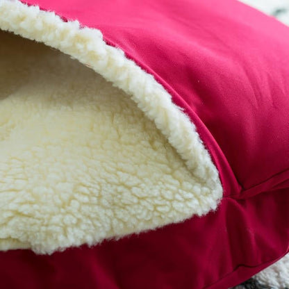 Snoozer Cozy Cave Dog Bed - Indoor Dog Bed with Cover Cave, Covered Calming Burrow for Medium &amp; Large Sized Pets with Blanket Attached, Enclosed, Washable - XL, Navy