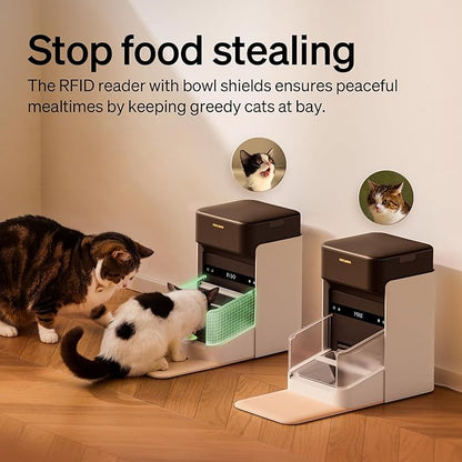 PETLIBRO RFID Automatic Cat Feeder, Collar Tag-Activated Personalized Meals, 5G&amp;2.4G Wi-Fi Programmable Cat Food Dispenser with Cats Recognition &amp; Diet Tracking for Multi-Pet Homes and Different Diets