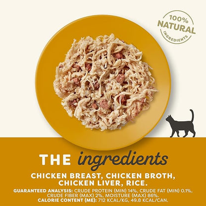 Applaws Natural Wet Cat Food in Broth, Limited Ingredient Canned Wet Cat Food, No Additives, Made with Natural Ingredients, Chicken Breast &amp; Liver in Broth (24 x 2.47oz Cans)