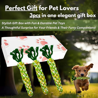 3PCS Rainbow Woven Pet Chew Set, Colorful Puppy Teething Chews, Dog Chew Toys, Cat Teething Playset, Soft &amp; Safe Interactive Pet Chews