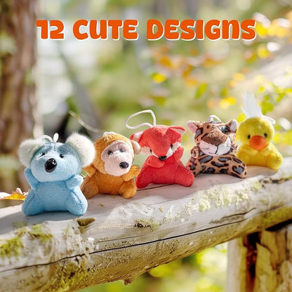 Sofier 12 Packs Mini Stuffed Animals Bulk Party Favors For Kids Treasure Box Toys Classroom Plush Toys Claw Machine Key Chains Carnival Prizes Small Valentine Halloween Christmas Gifts Stocking