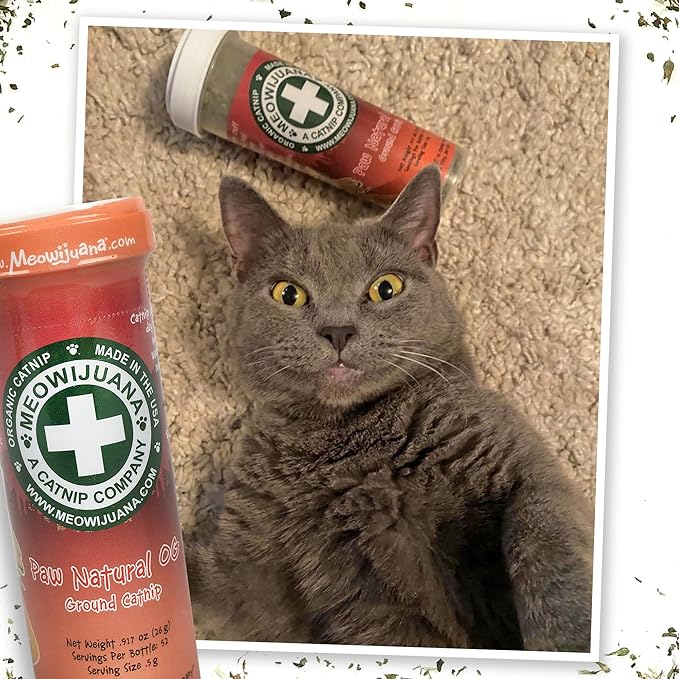 Meowijuana Purrple Passion Cat Nip - Premium Organic Blend of Catnip for Cats &amp; Silvervine, Stimulates Playful Behavior, 26g, Natural Wellness Gift for Cat Lovers