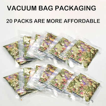 Rabbit Toys 20 Pack Bunny Toy Bunny Chew Toy Guinea Pig Treats Timothy Hay Toys Chips with Herbal Flowers Timothy Hay Grass Hamster Snacks Chinchillas Gerbils for Small Animals Teeth