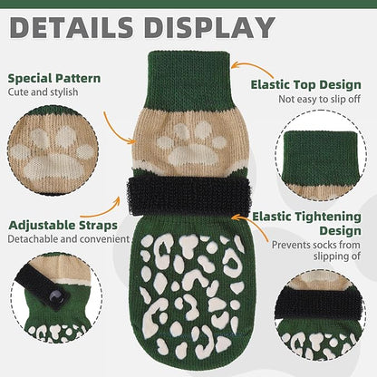 KOOLTAIL Dog Socks for Hot/Cold Pavement to Prevent Licking Paws Scratching,Anti Slip Pet Boots&amp;Paw Protector for Hardwood Floors,Traction Control Grip Booties for Small Medium Large Senior Dogs M