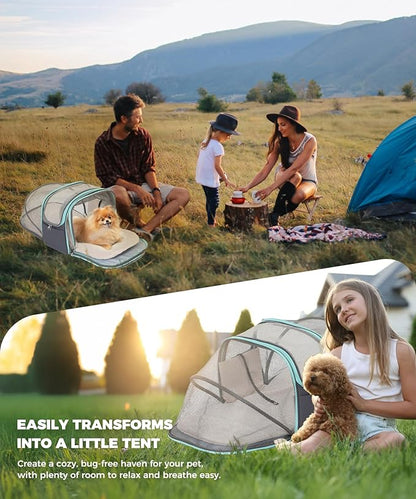 Expandable Pet Carrier Backpack, Cat Carrier Backpacks with Breathable Mesh for Cats Small Dogs Puppies Up to 25 Lbs Airline Approved Waterproof Travel Carrier with Safety Buckle for Hiking &amp; Flights