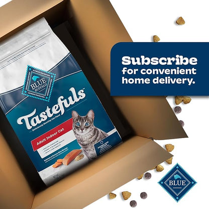 Blue Buffalo Tastefuls Natural Dry Food for Adult Indoor Cats, Salmon &amp; Brown Rice Recipe, 3-lb. Bag