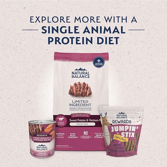 Natural Balance Limited Ingredient Adult Grain-Free Dry Dog Food, Reserve Sweet Potato &amp; Venison Recipe, 22 Pound (Pack of 1)
