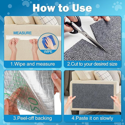 Cat Scratch Couch Furniture Protector, Adhesive Cat Scratch Pad Deterrent for Furniture, DIY Climbing Cat Scratcher Couch Protector from Cat Claws Scratching Indoor (Dark Grey 15.7"X39.4")