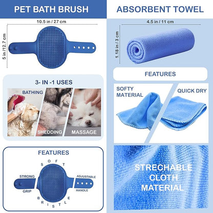 Dog Paw Cleaner for Small &amp; Medium Dogs – Portable Paw Washer Cup with Soft Silicone Brush, Towel &amp; Moisturizing Balm – Gently Cleans Muddy Paws After Walks (Blue, Small)