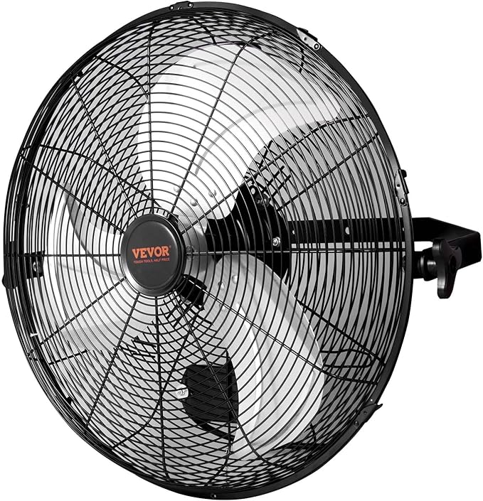 VEVOR 18 Inch Industrial Wall Mount Fan 2PCS, High Velocity 4000 CFM with 3-Speed Manual Control &amp; 360° Tilt Adjustment, for Indoor Use, Warehouse, Workshop, Basement, and Commercial Spaces