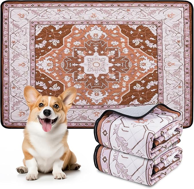 Washable Pee Pads for Dogs: 2 Pack Reusable, Waterproof &amp; Leakproof Puppy Pad, Non-Slip Whelping &amp; Potty Training for Floor, Playpen, Crate, Couch, 18x24