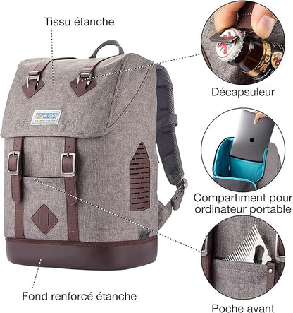 Kurgo Dog Carrier Backpack for Small Pets - Dogs &amp; Cats | TSA Airline Approved | Cat | Hiking or Travel | Waterproof Bottom | G-Train | Ruck Sack | Heather Grey