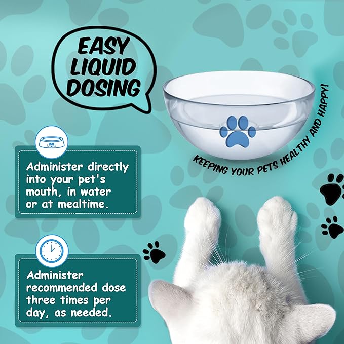 Digestive Care for Cats, Natural Constipation Relief for Cats and Kittens &amp; Support for Diarrhea, Bloating, Bad Breath, Vomiting, Lack of Appetite, 60 Milliliters
