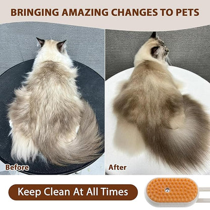 4 in 1 Cat Steam Brush, Rechargeable Steam Brush for Cats and Dogs, Anti-Static Cat Spray Brushes, Massage, Cleaning, Shedding &amp; Combing All In One! Beige