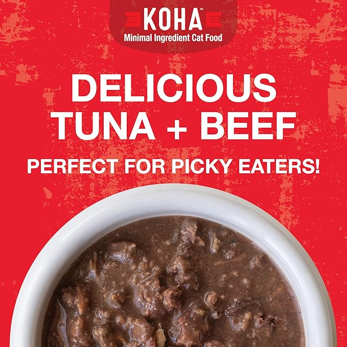KOHA Poké Bowl Tuna &amp; Beef Entree in Gravy for Cats, 12-Pack of 3oz Pouches