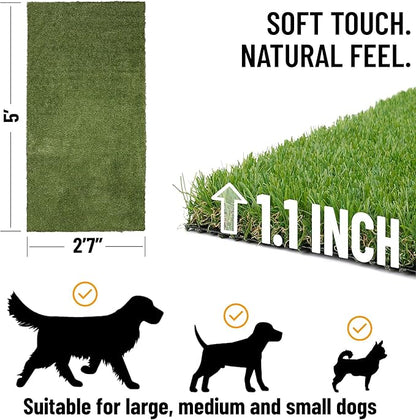 Ottomanson Artificial Grass Puppy Potty Training Pad, 2&