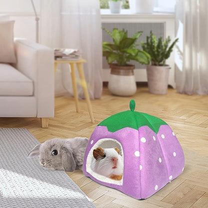Guinea Pig Hideout Bed Rabbit House Cave Accessories Cozy Hide-Out for Bunny Hedgehog Ferret Chinchilla&amp;Other Small Animals