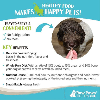 Raw Paws Freeze-Dried Pet Food for Dogs &amp; Cats- Rabbit Recipe, 4-oz - USA Raw Dog Treats for Training - Cat and Dog Treats - 100% Rabbit Meat, No Added Hormones or Antibiotics