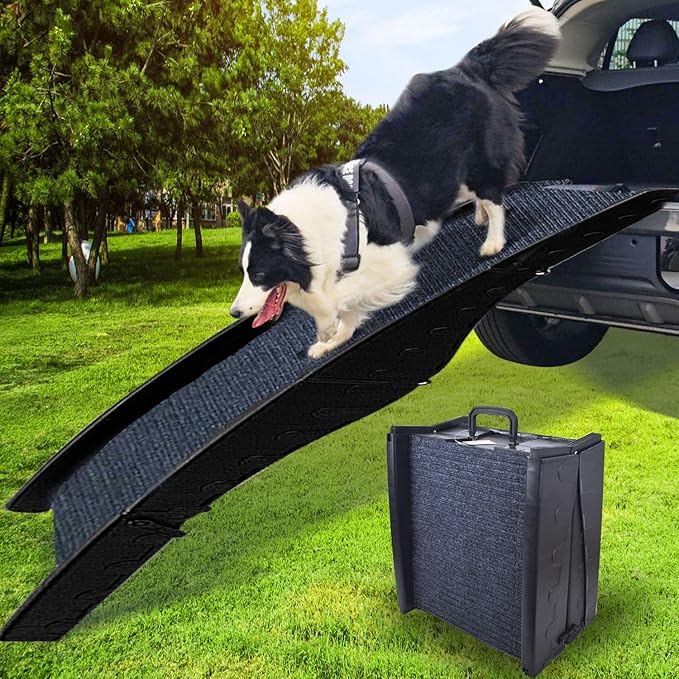Dog Ramp for Car, Pet Ramp with Removable Non-Slip Pads for Large Small Medium Dog Cat, 60&