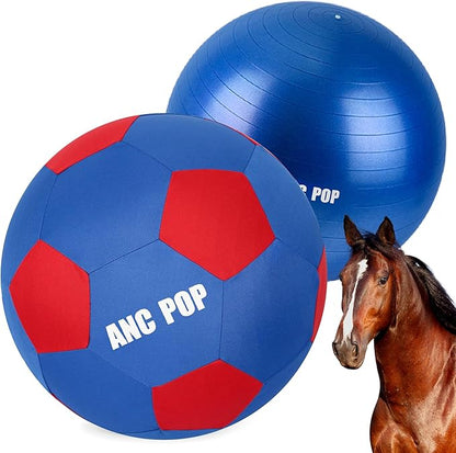Herding Ball for Horse Ball &amp; Cover 40" Large for Play Herding Ball Horse Toys for Horse (Blue &amp; Red)