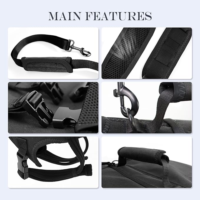 Dog Lift Harness, Full Body Support with Adjustable Control Handle for Senior Dogs, Post-Surgery Recovery &amp; Joint Problems (Oxford Cloth, Custom Size)