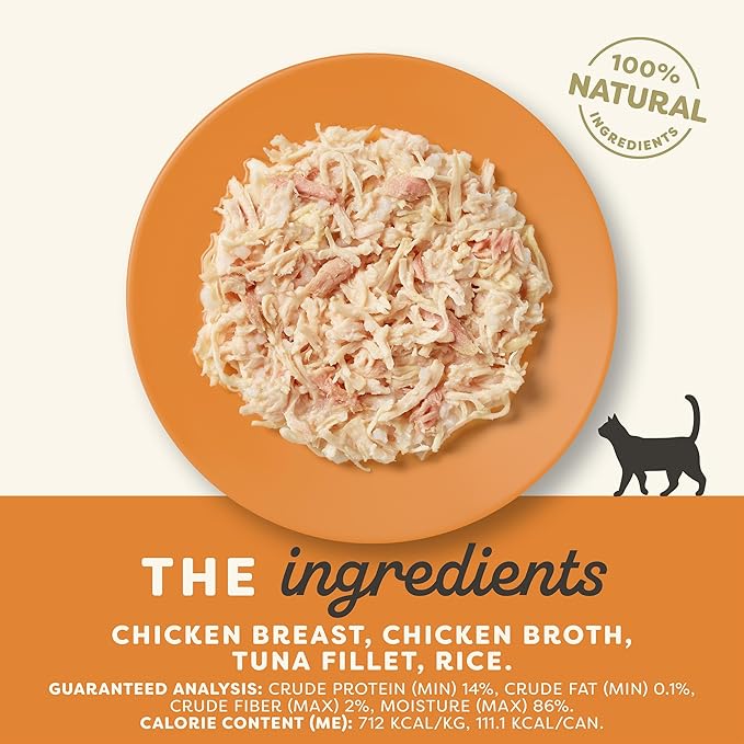 Applaws Natural Wet Cat Food in Broth, Limited Ingredient Canned Wet Cat Food, No Additives, Made with Natural Ingredients, Chicken Breast &amp; Tuna Fillet in Broth (24 x 5.5oz Cans)