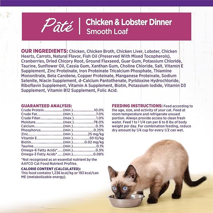 Wellness Complete Health Natural Grain Free Wet Canned Cat Food, Chicken &amp; Lobster Pate, 5-Ounce Can (Pack of 24)