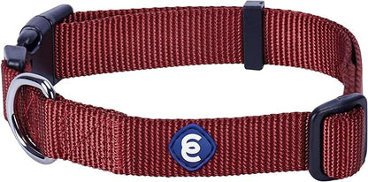 Blueberry Pet Essentials Small Dog Collar | Fired Brick Nylon Dog Collar with Quick Release | Girl &amp; Female Dog Collars for Fall