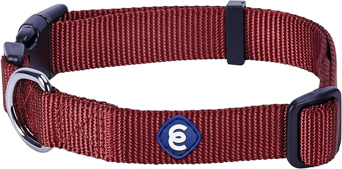 Blueberry Pet Essentials Large Dog Collar | Adjustable Nylon Dog Collar for Large Dogs | Fired Brick | Stylish Large Boy Dog Collar | Secure Puppy Collar | Dog Collars for Small Dogs &amp; More