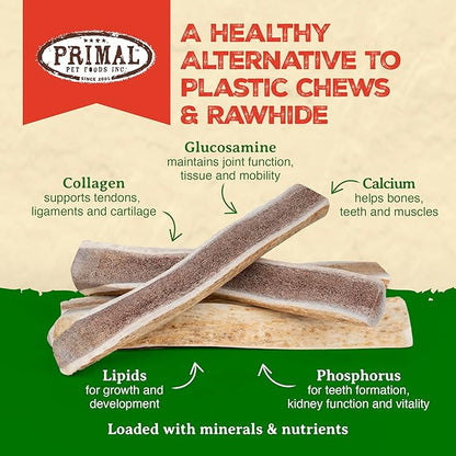 Primal Antlers for Dogs, Grade A Split Elk Antlers for Large Canines 30-45 lb, Natural Chews for Aggressive Chewers, Naturally Shed, Long Lasting Dog Bones, 1 ct