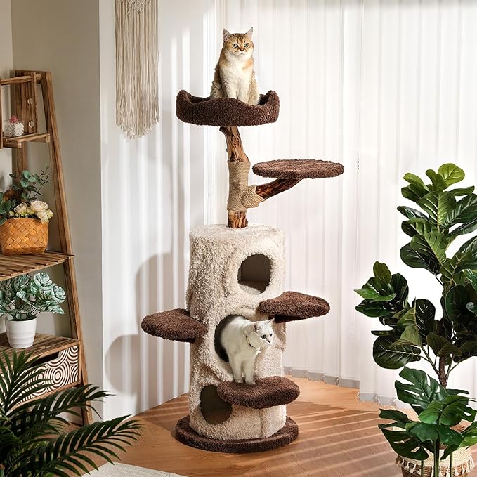 Luxury Treehouse Cat Tree for Indoor Large Cats,54.7&