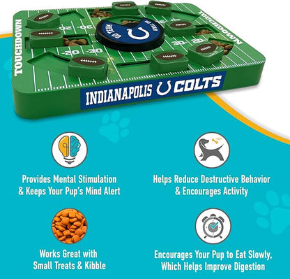 Pets First NFL Indianapolis Colts Large Puzzle Toy, New Size, Interactive Dog Treat &amp; Slow Feeding Toy