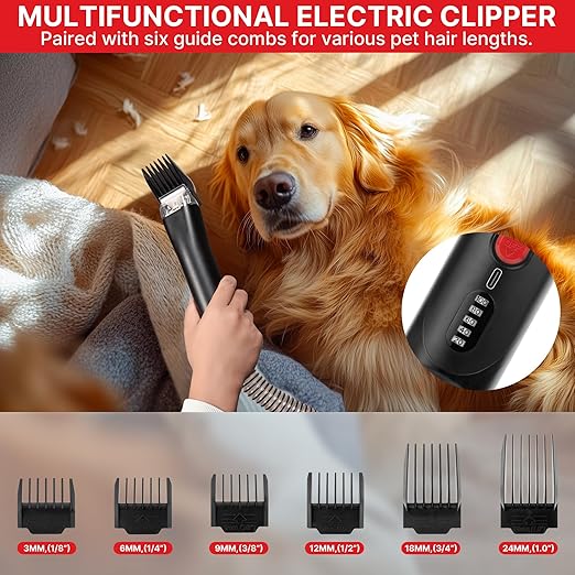 Shop-Vac 4-in-1 Pet Grooming &amp; Vacuum, Dog Grooming Vacuum for Shedding, Professional Clippers, Brushes &amp; Crevice Tool, 10,000Pa Suction, 3.3L Dust Cup, for Pet Shedding, Trimming, and Cleaning