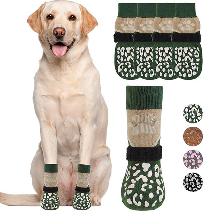 KOOLTAIL Dog Socks for Hot/Cold Pavement to Prevent Licking Paws Scratching,Anti Slip Pet Boots&amp;Paw Protector for Hardwood Floors,Traction Control Grip Booties for Small Medium Large Senior Dogs S