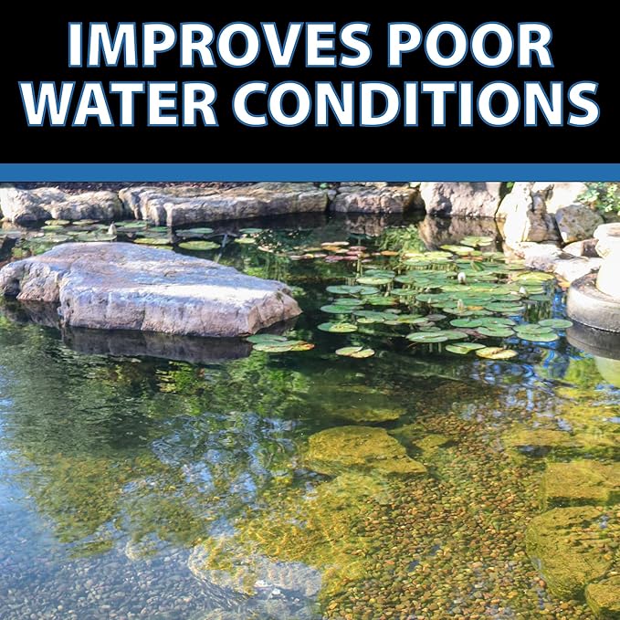 CrystalClear BioClarifier Small Pond &amp; Water Garden Clarifier &amp; Cleaner, Cloudy Water Beneficial Microbe Treatment, Fish, Plant &amp; Pet Safe, 24 Packets