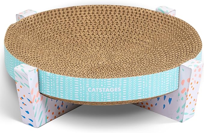 Catstages Scratch Snggle &amp; Rest Elevated Cat Lounger and Cat Scratcher for Relaxing and Play, Includes Catnip